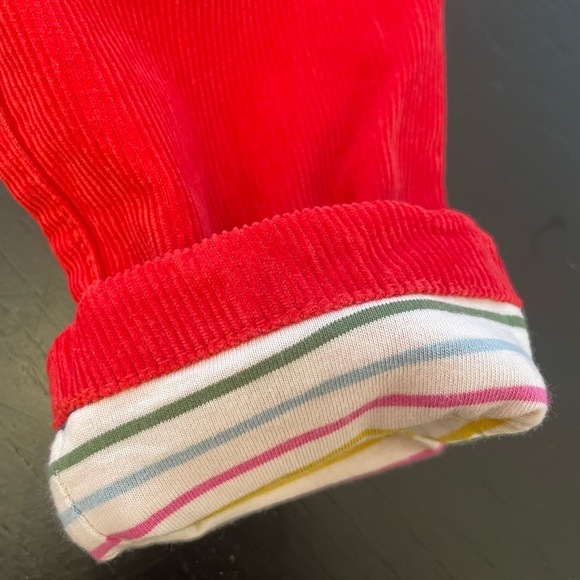 Mini Boden Bright Red Corduroy pants with floral embroidery NWT size 3-4Y - Picture 8 of 10